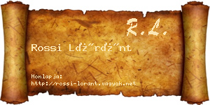 Rossi Lóránt névjegykártya